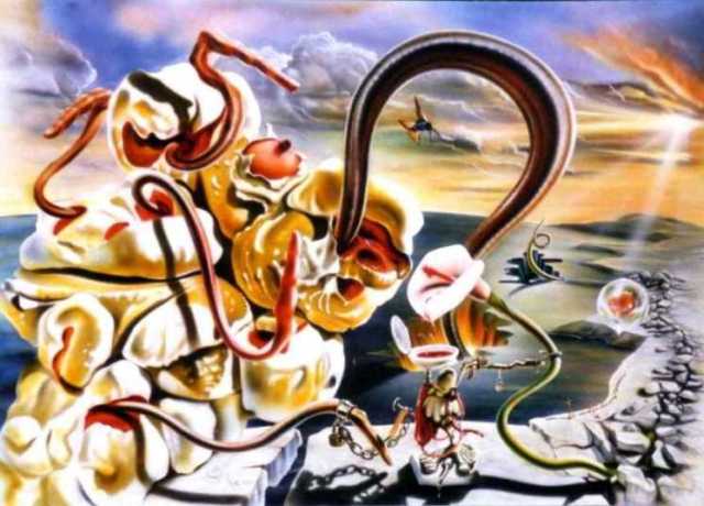 Surrealistische Malerei: Suizidgefährdetes Popcorn träumt von psychosexueller Bewusstseinserweiterung