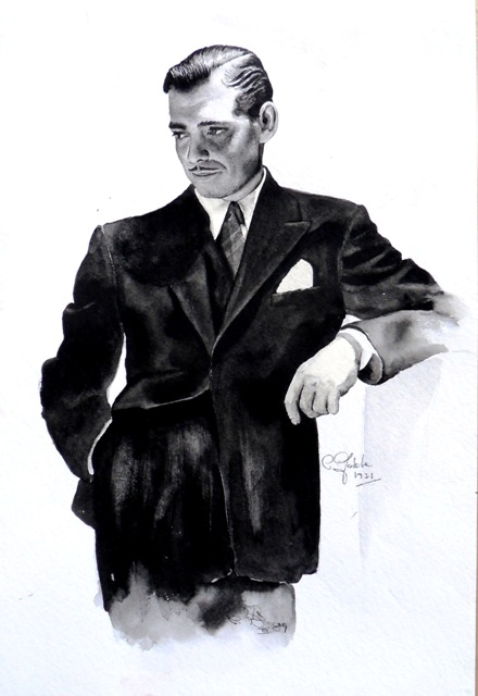 Gable Clark, Aquarell Portrait