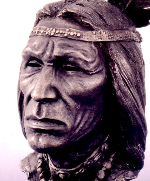 Indianer, Bronze-Kopf